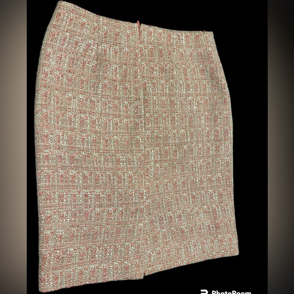 Talbots Pink and Beige Tweed A line Skirt Size 2 - Picture 5 of 11